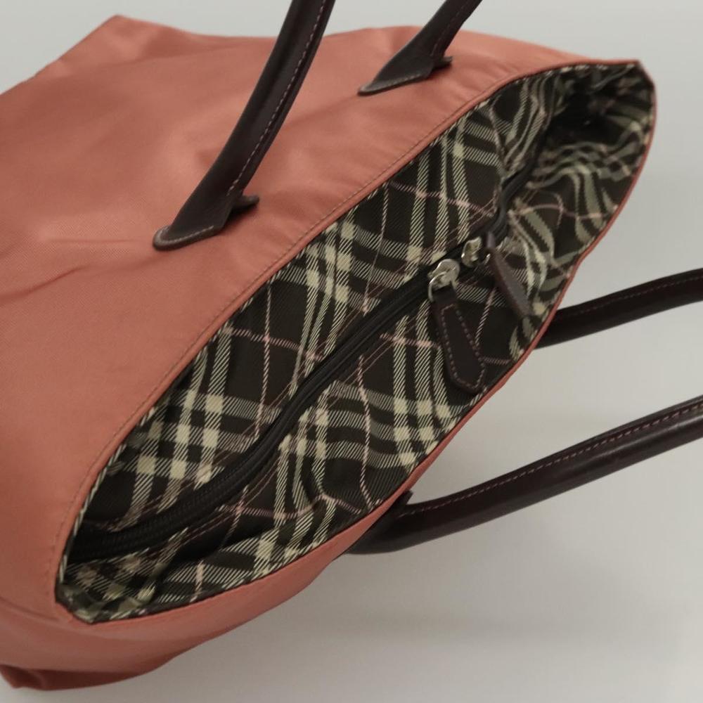 BURBERRY Nova Check Blue Label Hand Bag Nylon Pink Silver Auth ti3041 - Picture 6 of 16
